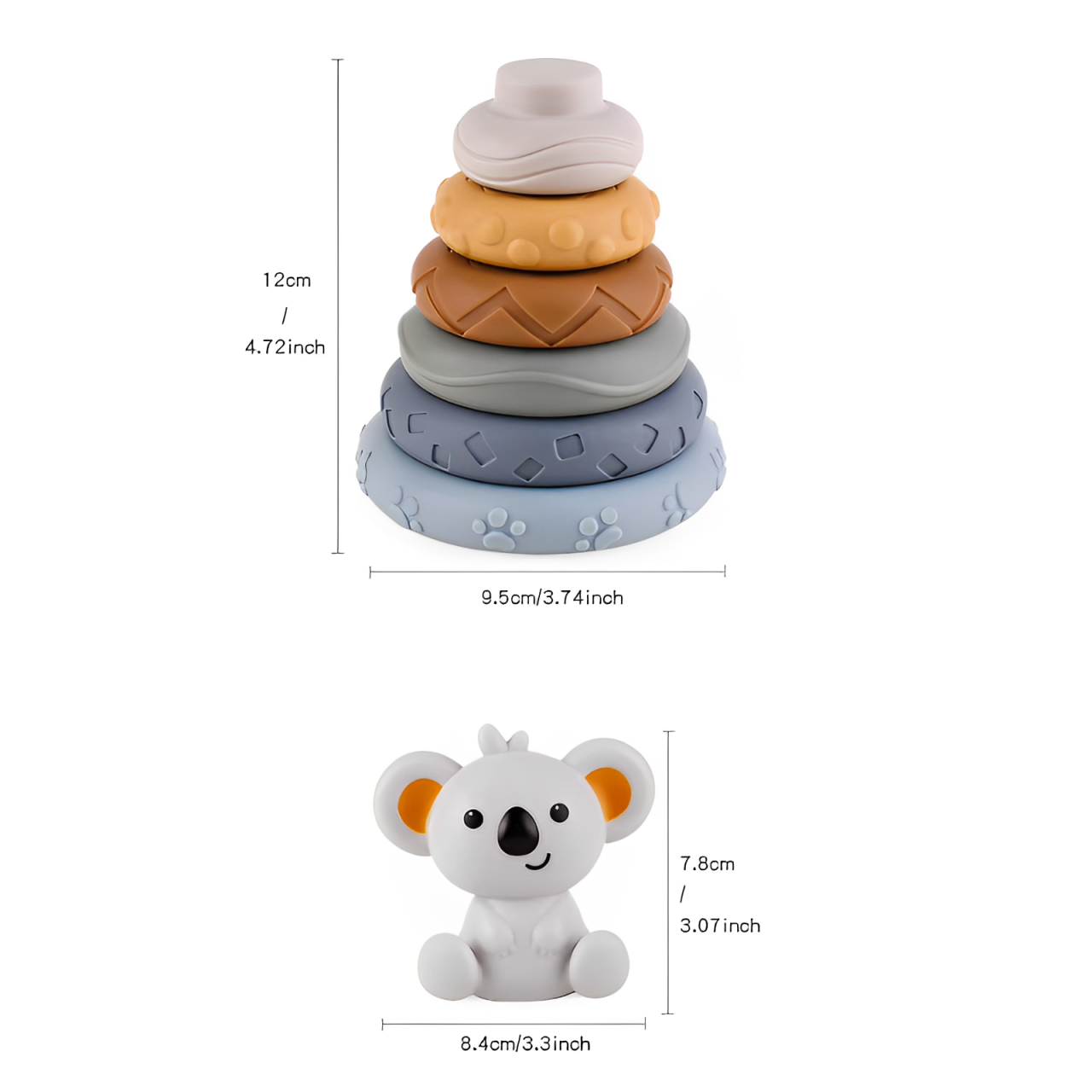 Baby Montessori Sensory Koala Stacking Tower